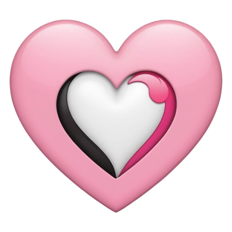 Coração metade rosa e metade branco emoji sticker