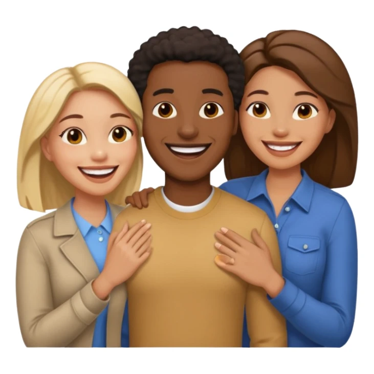 Black man with two women sticker