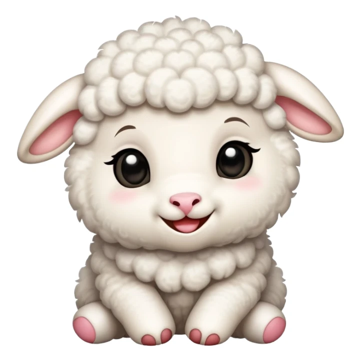 baby lamb with many love emoji  sticker