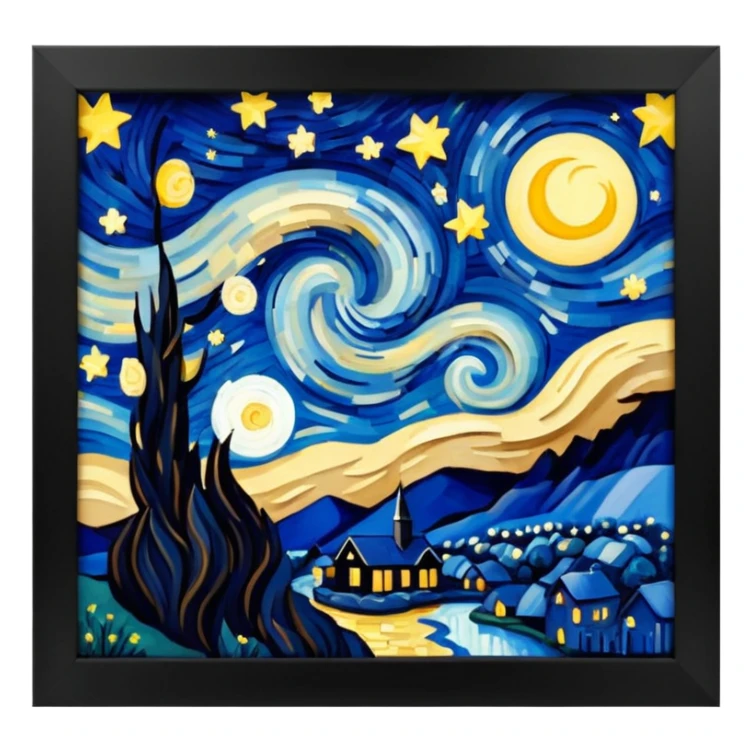 The starry night in painting frame
















 sticker