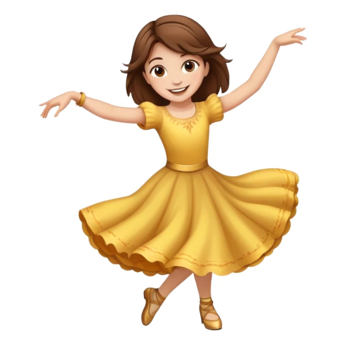 smiling girl with brown hair dancing sticker