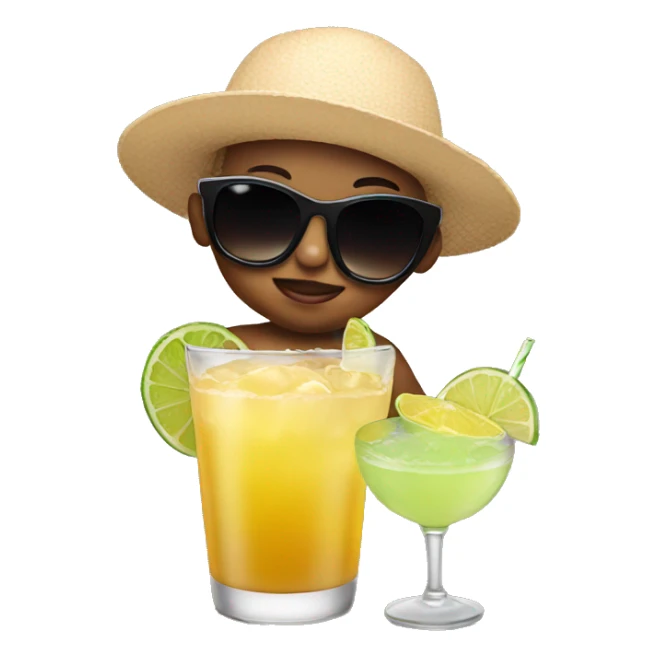 Baby in sunglasses drinking a margarita  sticker