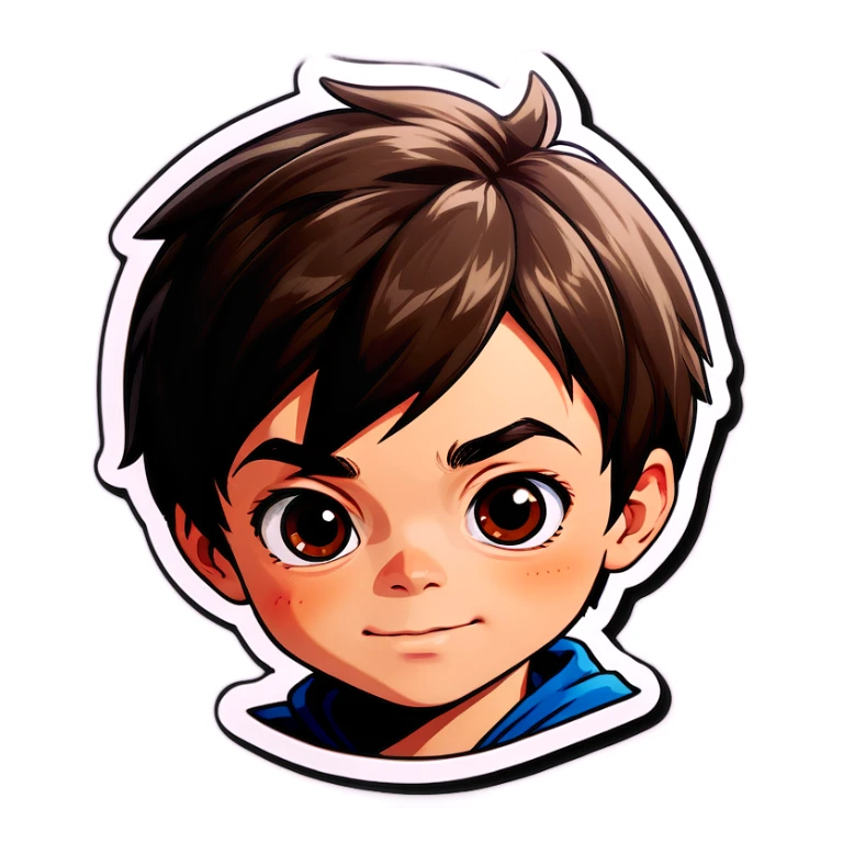 portrait of a boy sticker