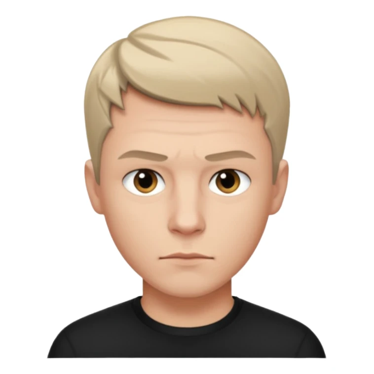 Christoph Schneider, determined face, short hair, black clothing sticker