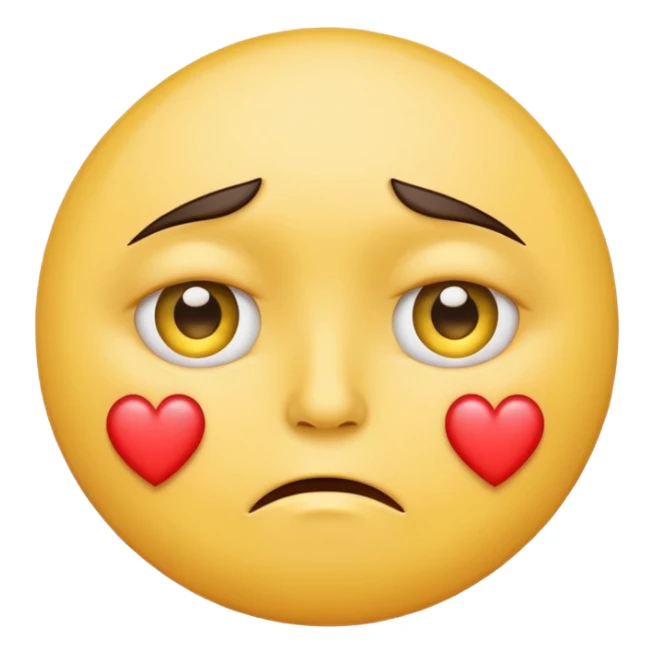 A yellow circular frowning Face with a heart above one eye and a tear under the other sticker