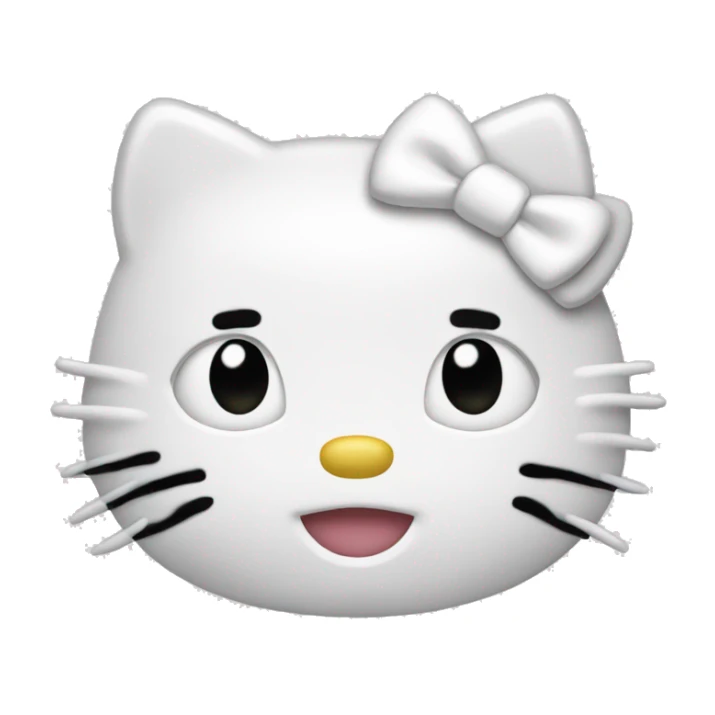 Tête de Hello kitty blanche style emoji  sticker