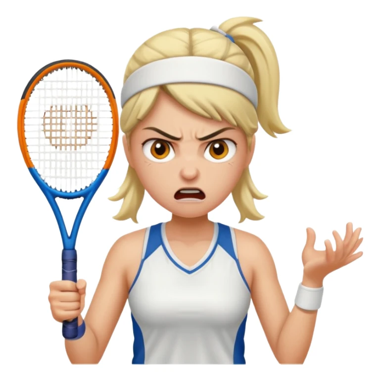 female tennis player angry sticker