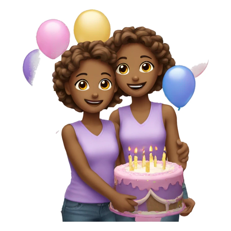 Birthday for twin girls sticker