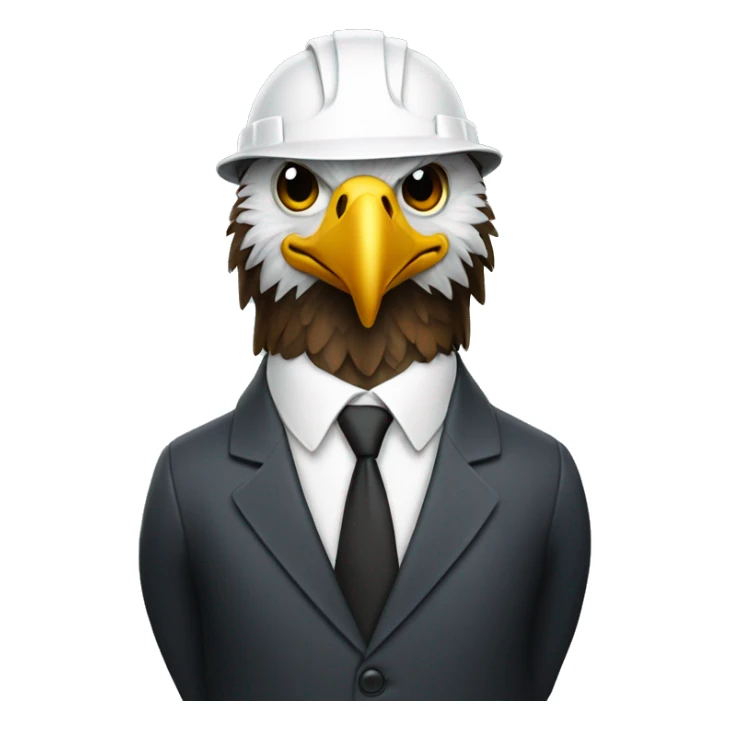 Eagle wearing a hardhat and suit and tie  sticker