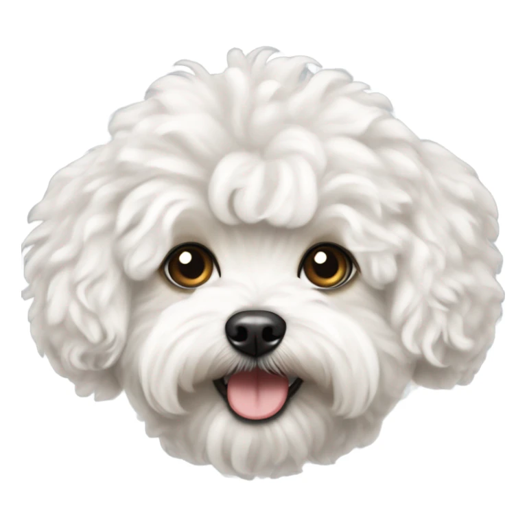 White curly maltipoo bigger hair sticker