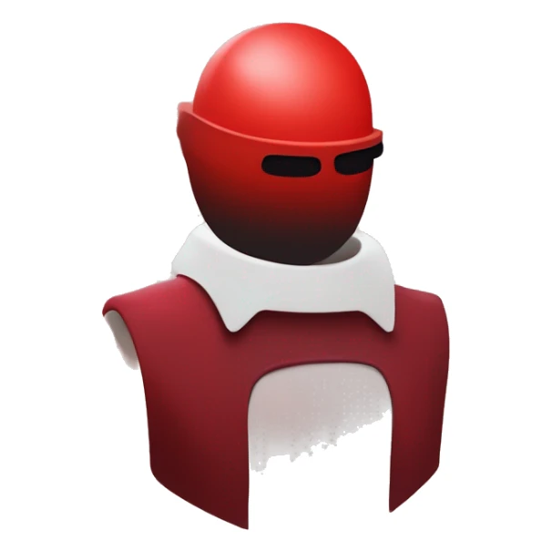 Create a minimalist logo of the red Among Us imposter character, using shades of red to evoke mystery and deception. Capture the game's space theme subtly while ensuring instant recognition of the imposter role. sticker