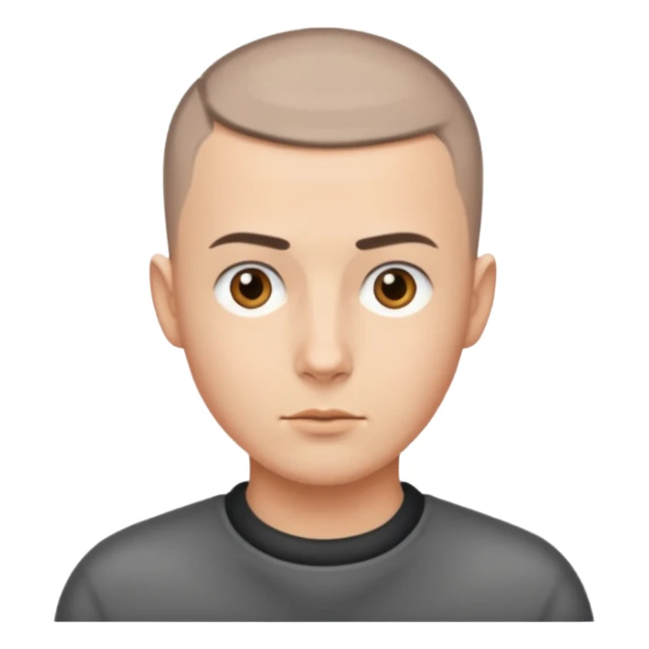 man with very short hair buzzcut sticker
