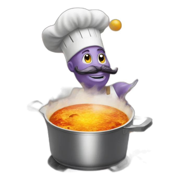 omniscient figure cooking up planets for a new dish sticker