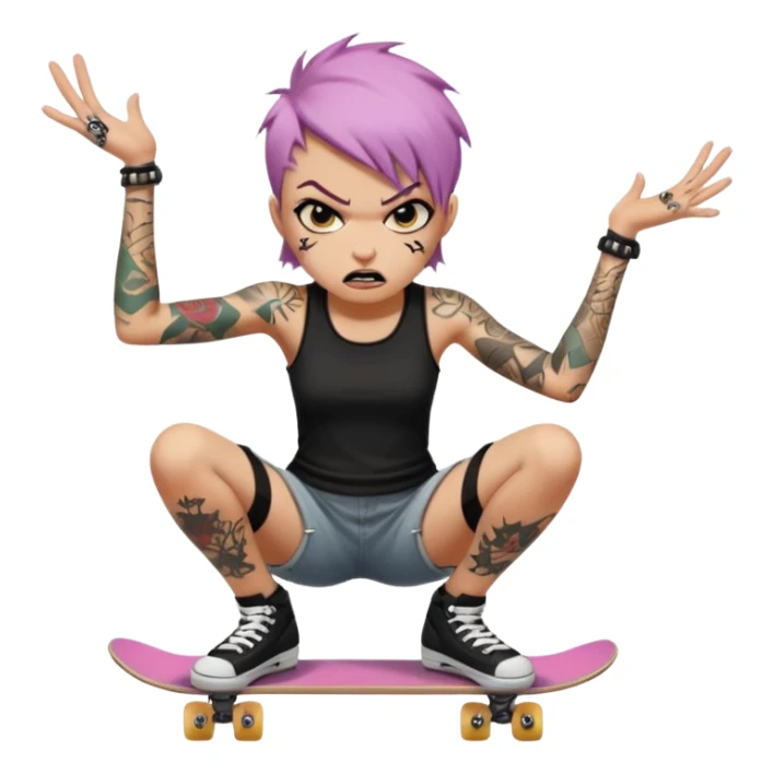 Skater punk girl mugshot sticker