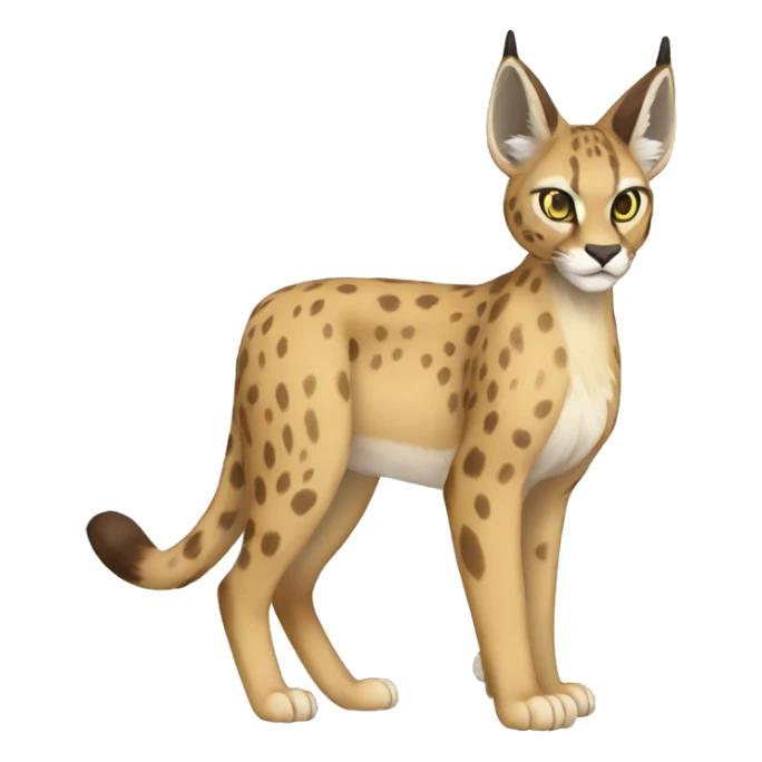 spotted Lynx-Caracal-Fakemon-hybrid full body sticker