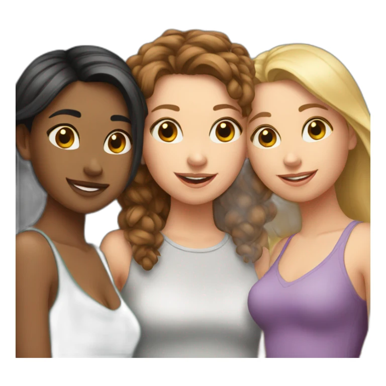 Three best friend girls sticker