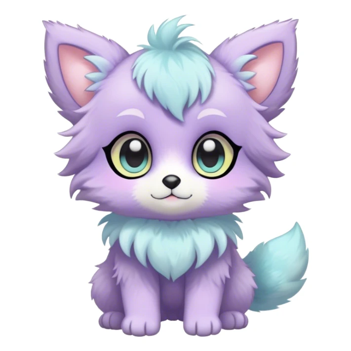 Kawaii bright ethereal anthro fursona Fakemon sticker