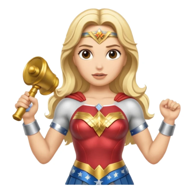 Blonde Wonder Woman hand bells sticker