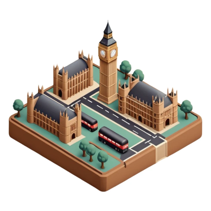 isometric london clay 3d sticker