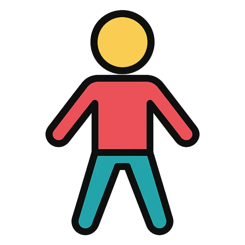 color outline icon of a stick figure sticker