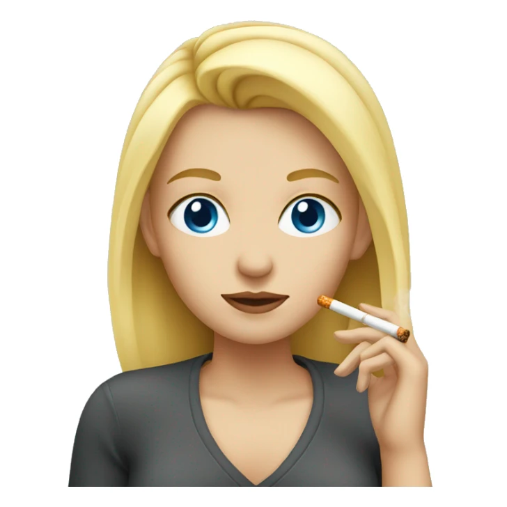 blonde girl with blue eyes smoking sticker