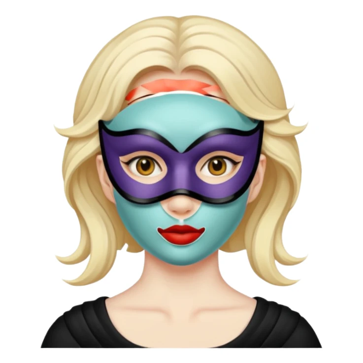 Woman with a mask on her face sticker