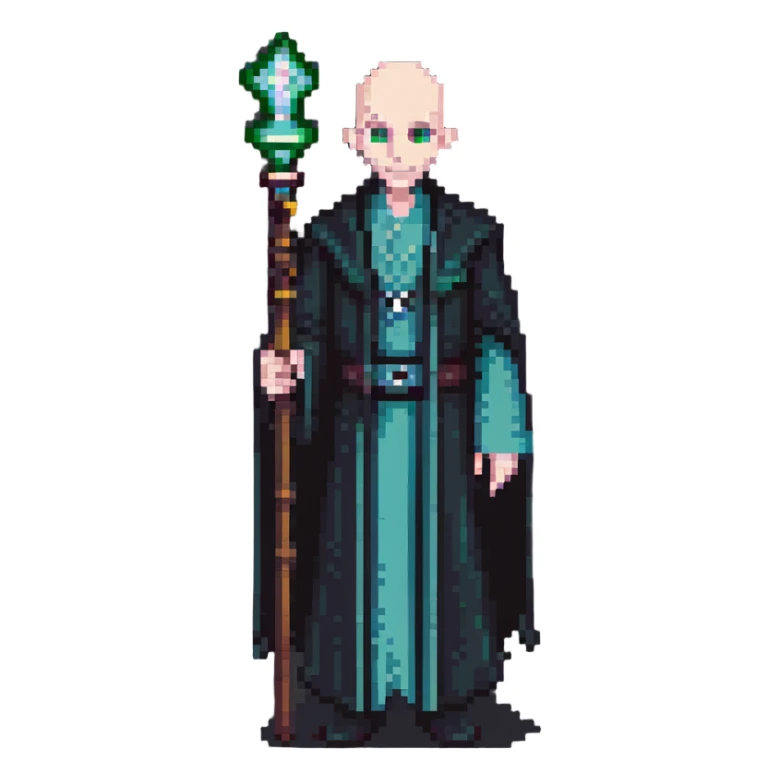 Lord Voldemort with pale face and wand sticker
