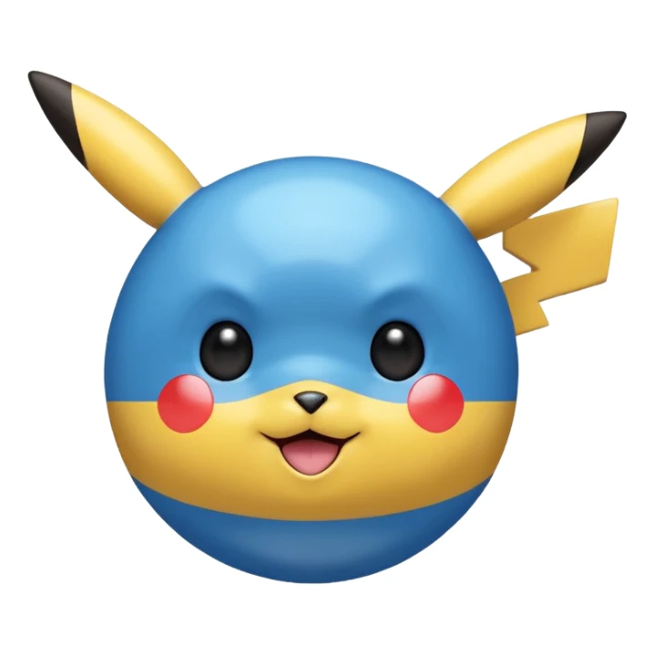 A blue Pokéball with highlights, anime Pikachu style, emoji style, variation 2 sticker