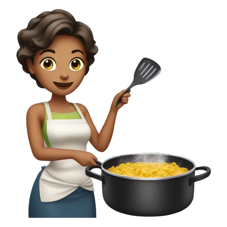Beauty woman cooking sticker
