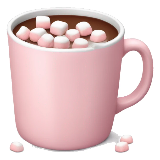 Light Pink mug of hot chocolate with marshmallows  sticker