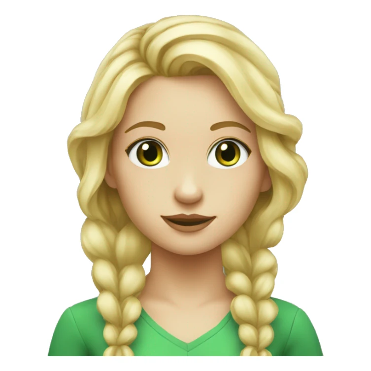 fille blonde avec tresses au yeux vert  sticker