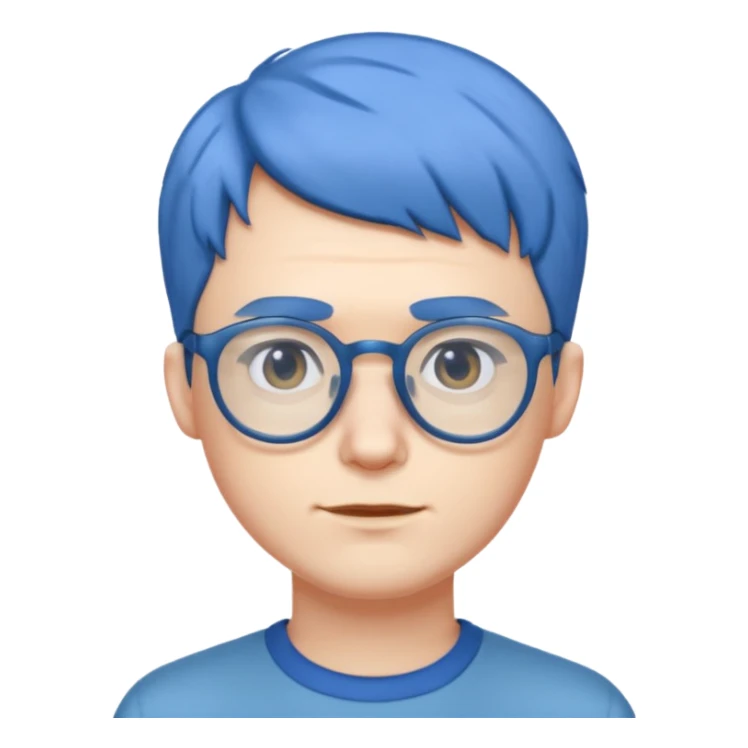 short blue haired man sticker