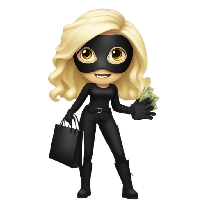 White blonde girl dressed as a burglar  sticker