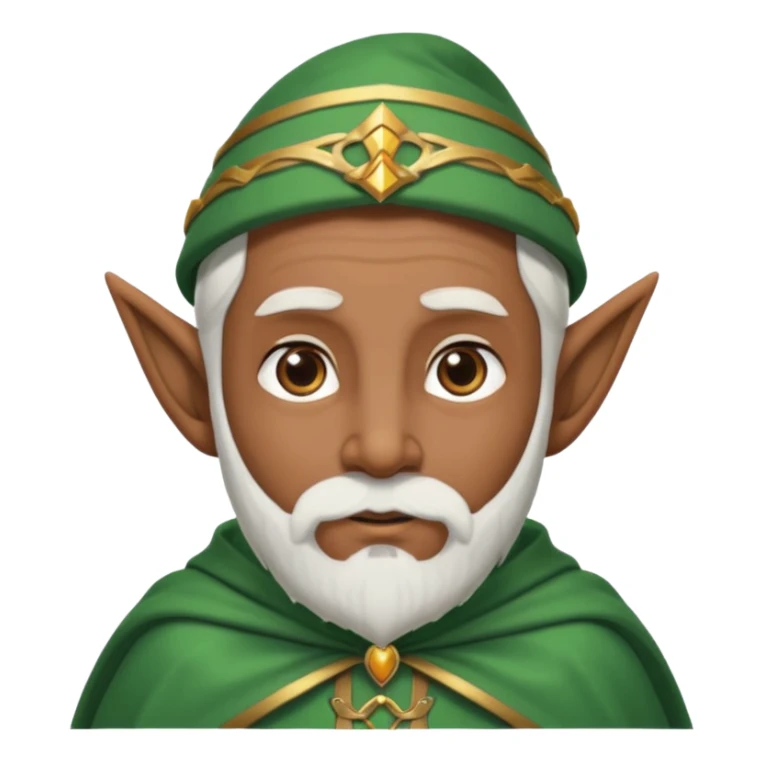 Wise elf with white beard, brown skin and cape sticker