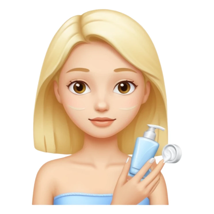 Girl applying cream to her body sticker