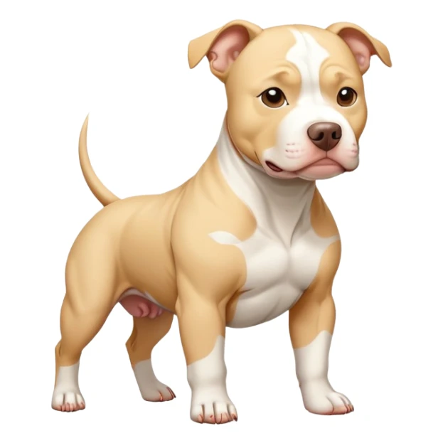 Crean colored pitbull with white parches  sticker