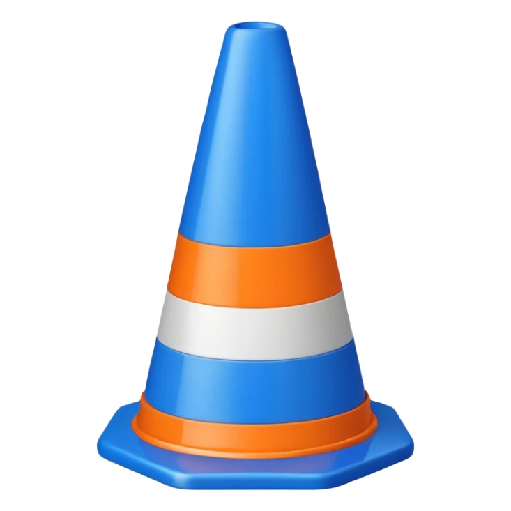 full blue traffic cone sticker