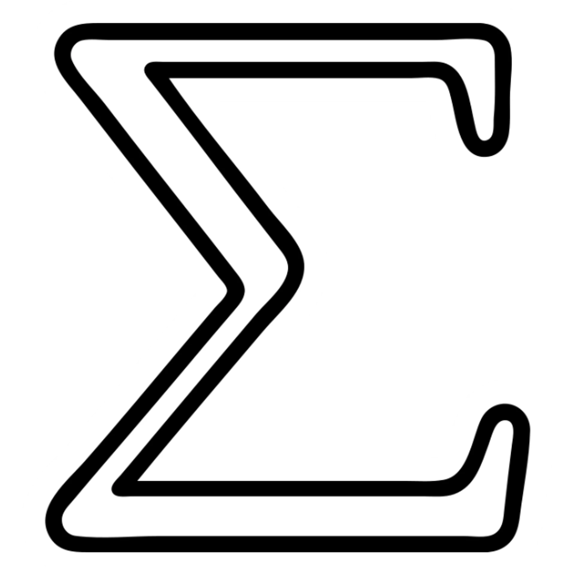 sigma symbol minimalist outlined icon sticker