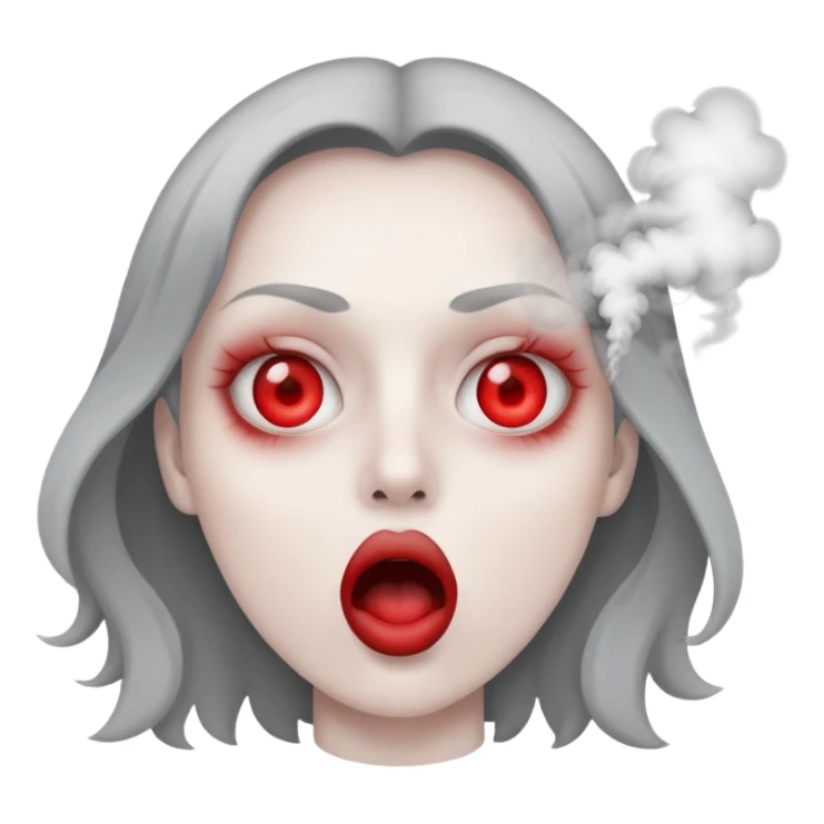 Red eyes and smoke coming out of their mouth sticker