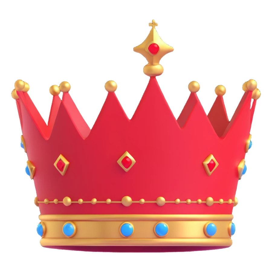 red crown with gold accents sticker