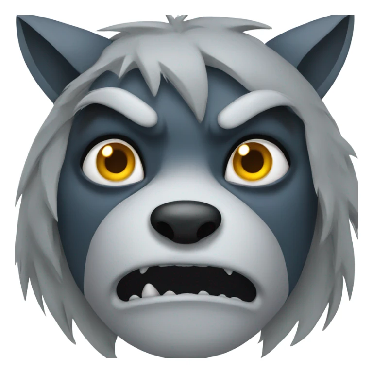 scared werewolf face sticker
