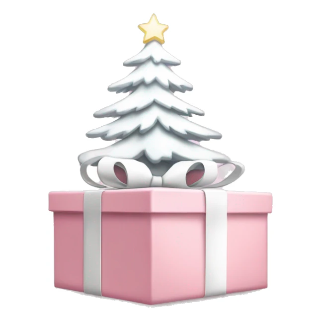 Light pink Christmas gifts under a white Christmas tree  sticker