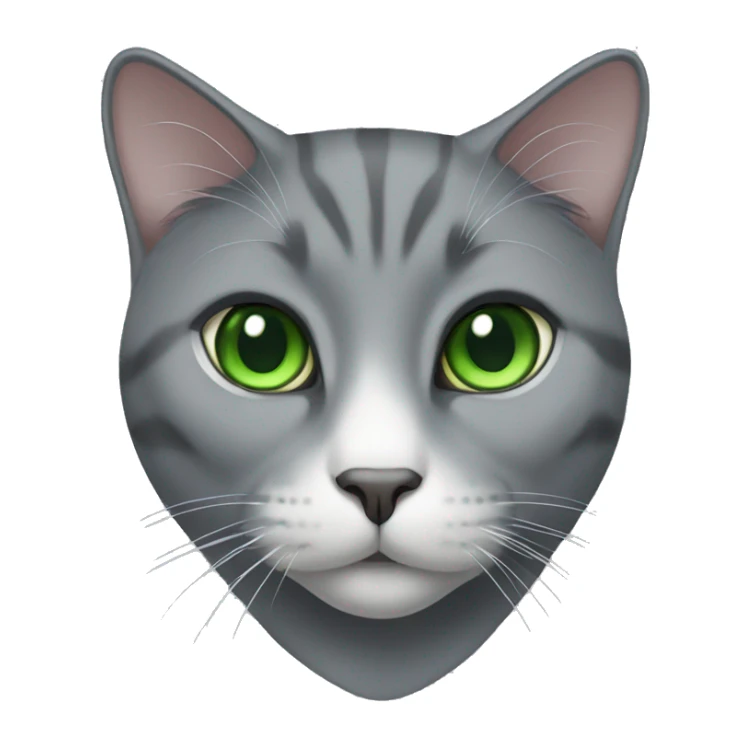 Grey tuxedo cat with green eyes sticker