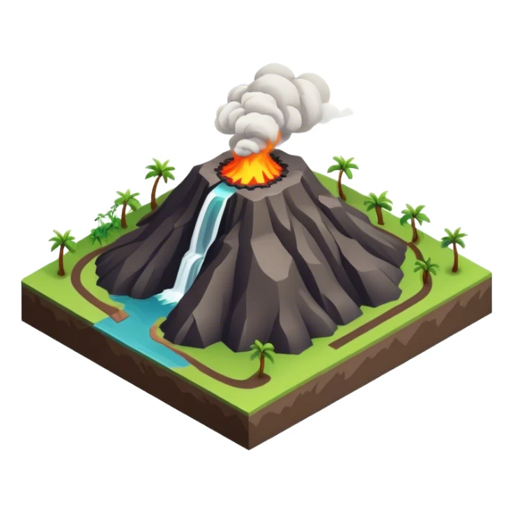 Hawaii volcanoes national park isometric  sticker