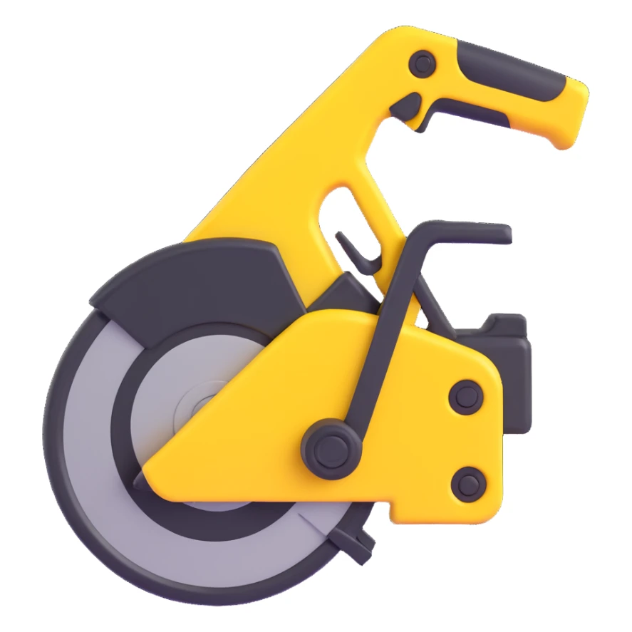 create a 3d saw image using a combination of black and yellow colors sticker