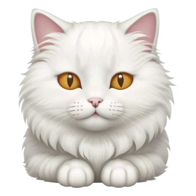 A white cat sitting with eyes closed sticker
