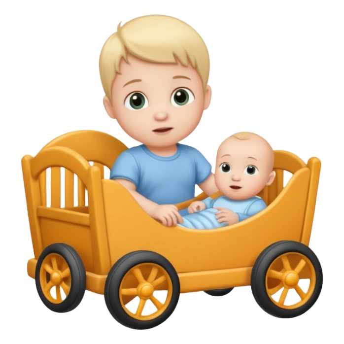 baby in bid with toy car







 sticker
