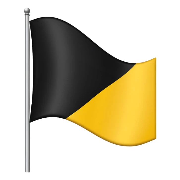 Flag tricolour up to down black yellow and white sticker
