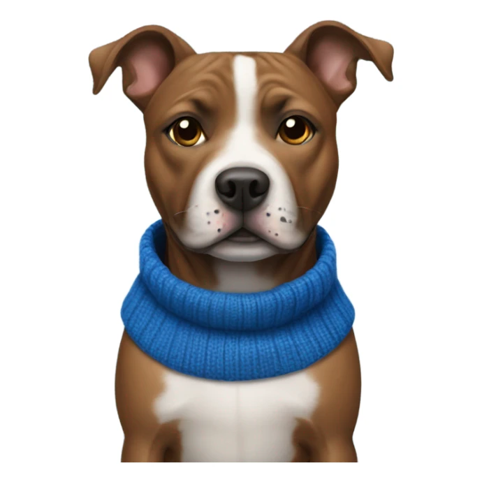 A dog staffie with a blue sweater  sticker