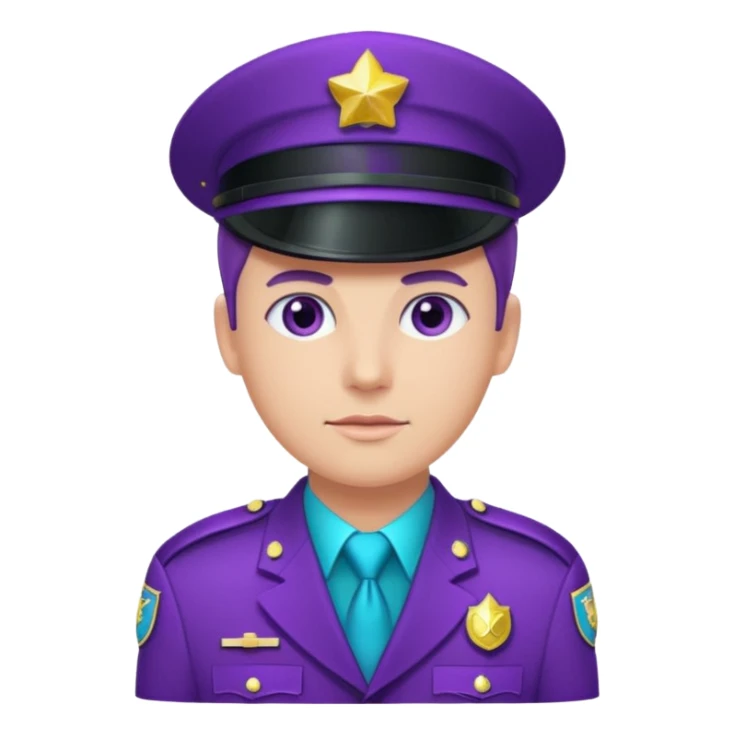 glitter purple and cian pin officer sticker